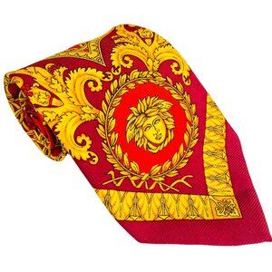 Gianni Versace Signature Medusa Crest 100% Silk Men's Tie Necktie